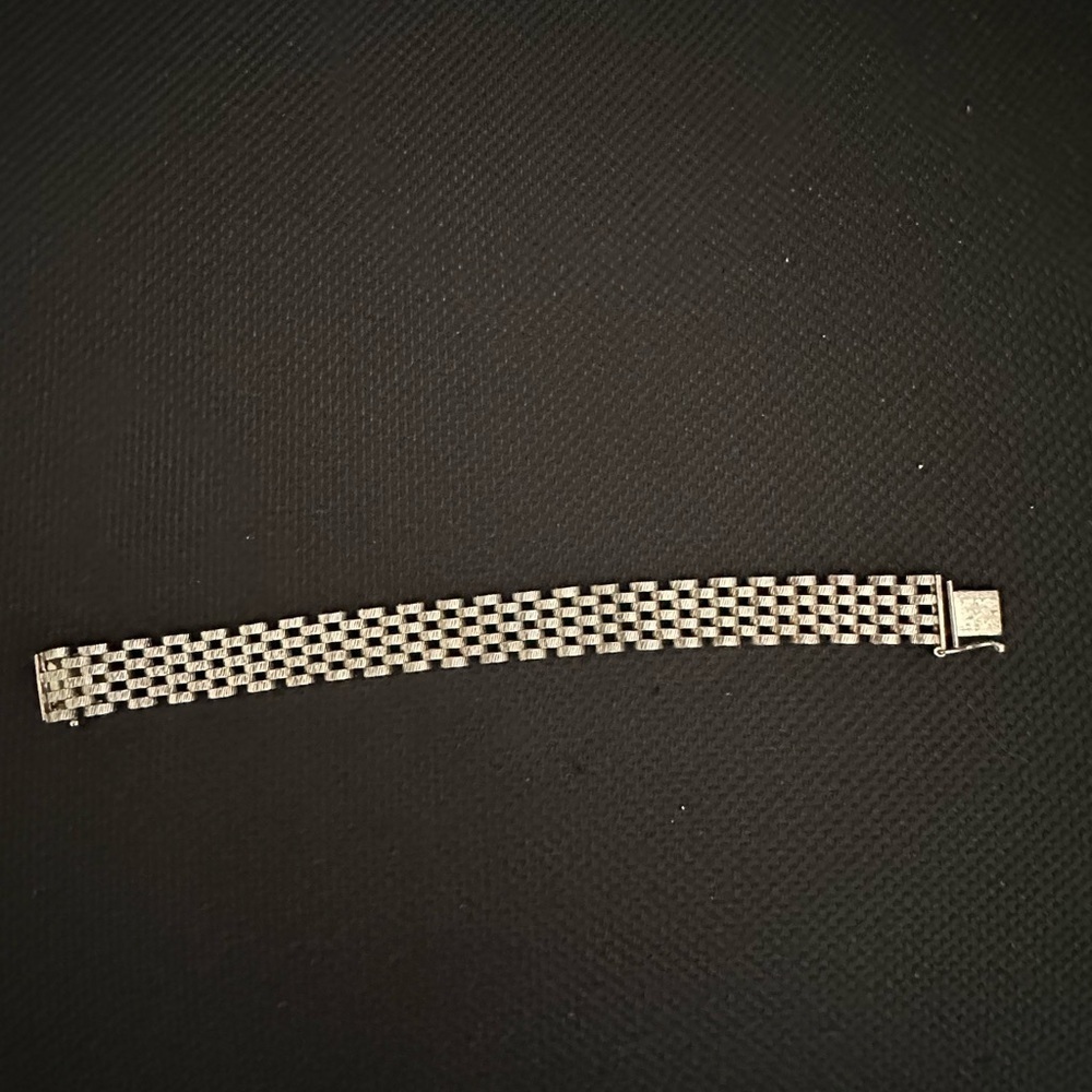 Vintage 925 Italy 7” Woven Mesh Chain Link
